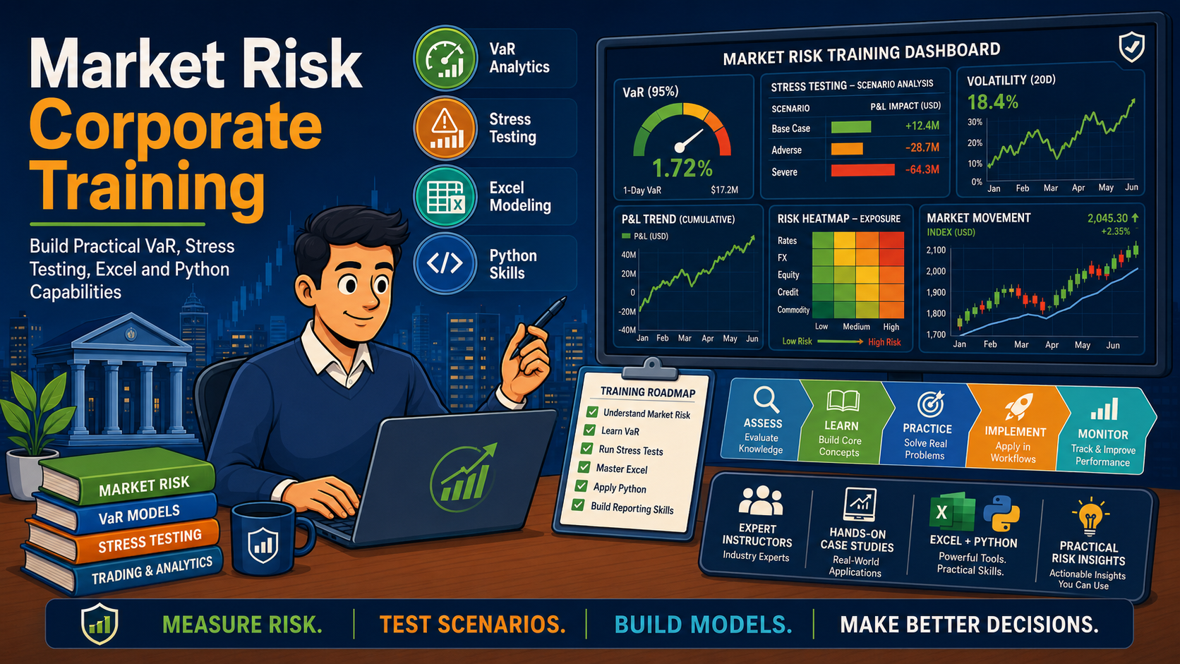 Market Risk Corporate Training: Build Practical VaR, Stress Testing, Excel and Python Capabilities